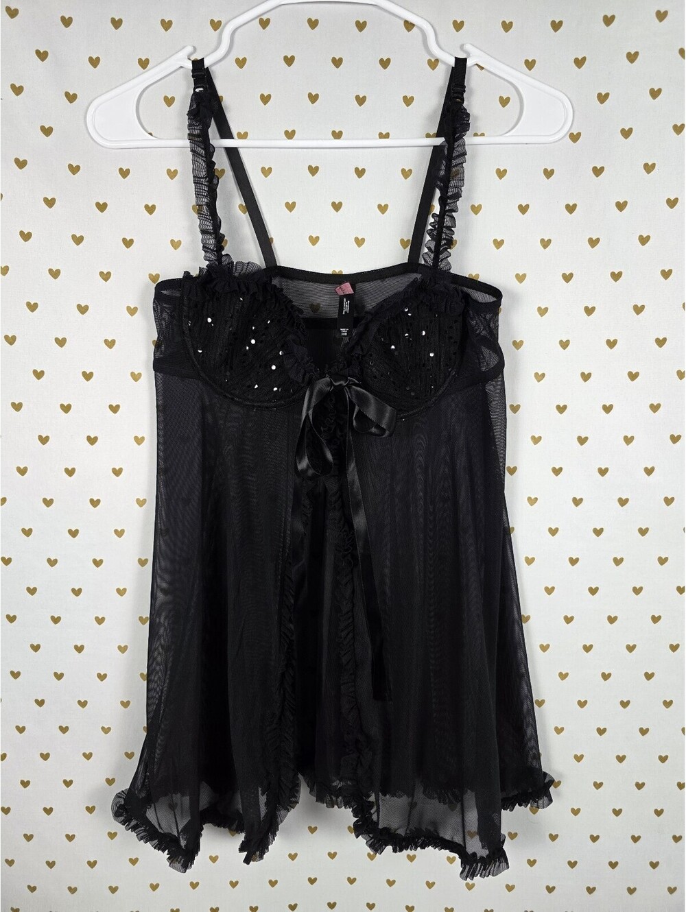 Victorias Secret Sexy Little Things BLING Front Close babydoll Lingerie 36B